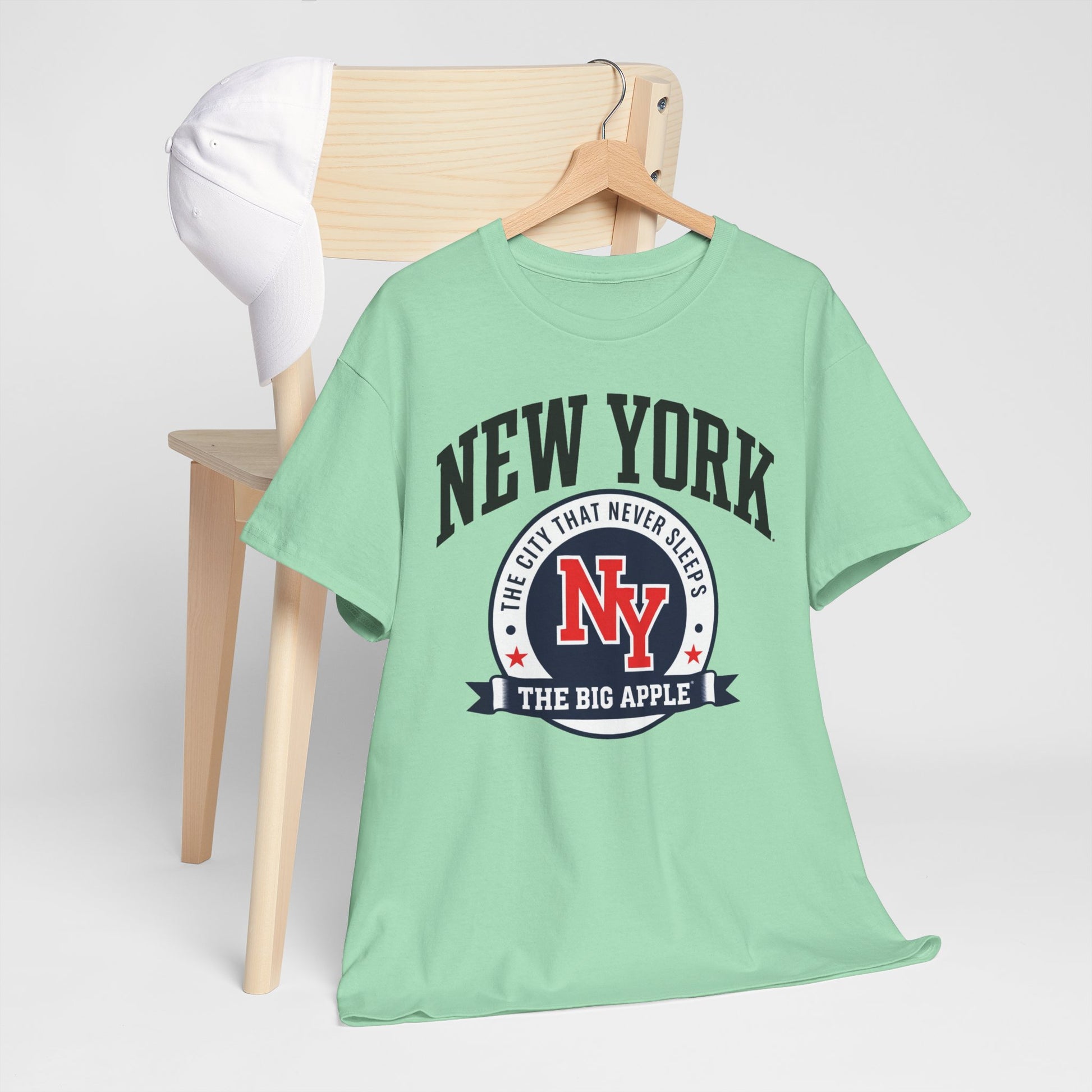 Gray New York The Big Apple Tee — NY City That Never Sleeps Graphic T‑Shirt