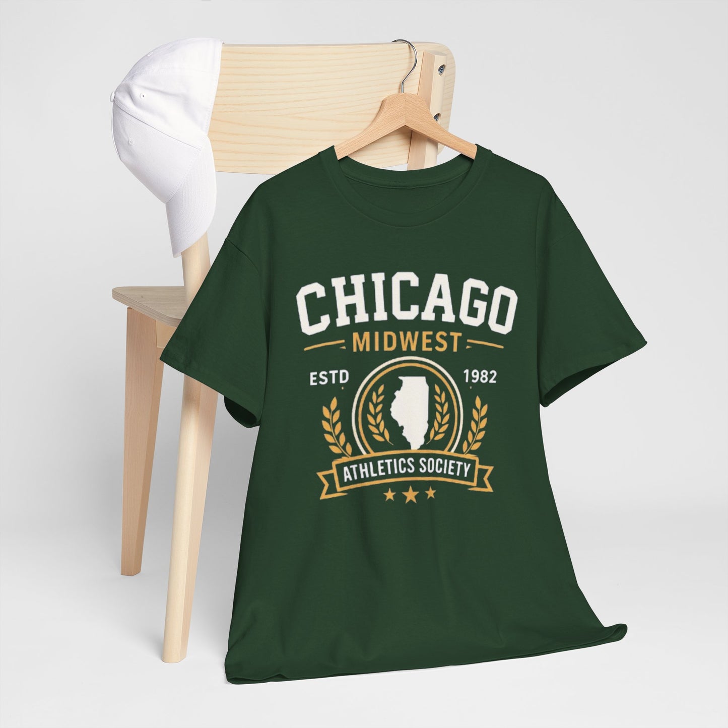 Lavender Chicago Athletics Society T‑Shirt — Midwest ESTD 1982 Vintage Sports Tee