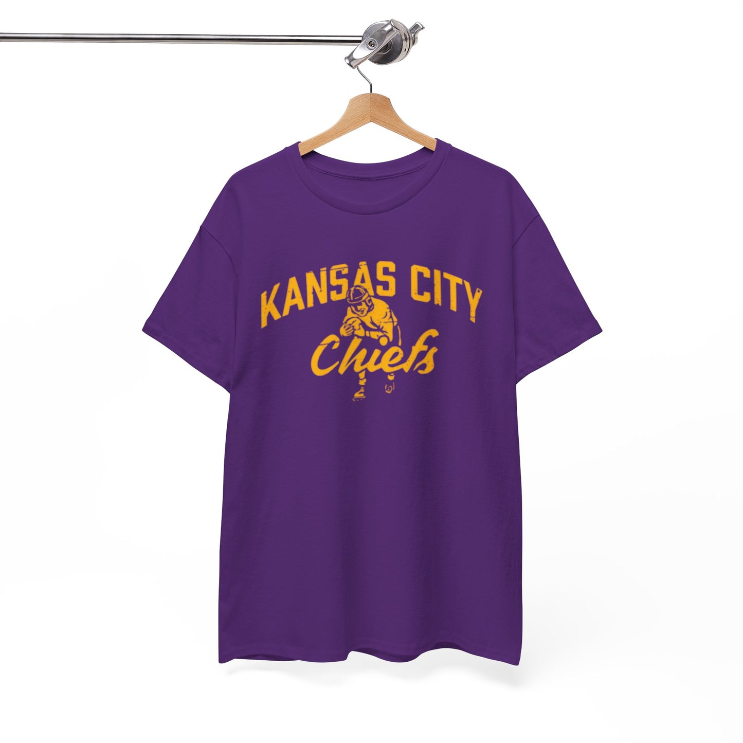 White Smoke Kansas City Chiefs Vintage Football Tee — Retro Script & Player Graphic
