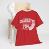 Firebrick Charlotte 704 Varsity Athletic Streetwear T Shirt –  College Graphic Tee