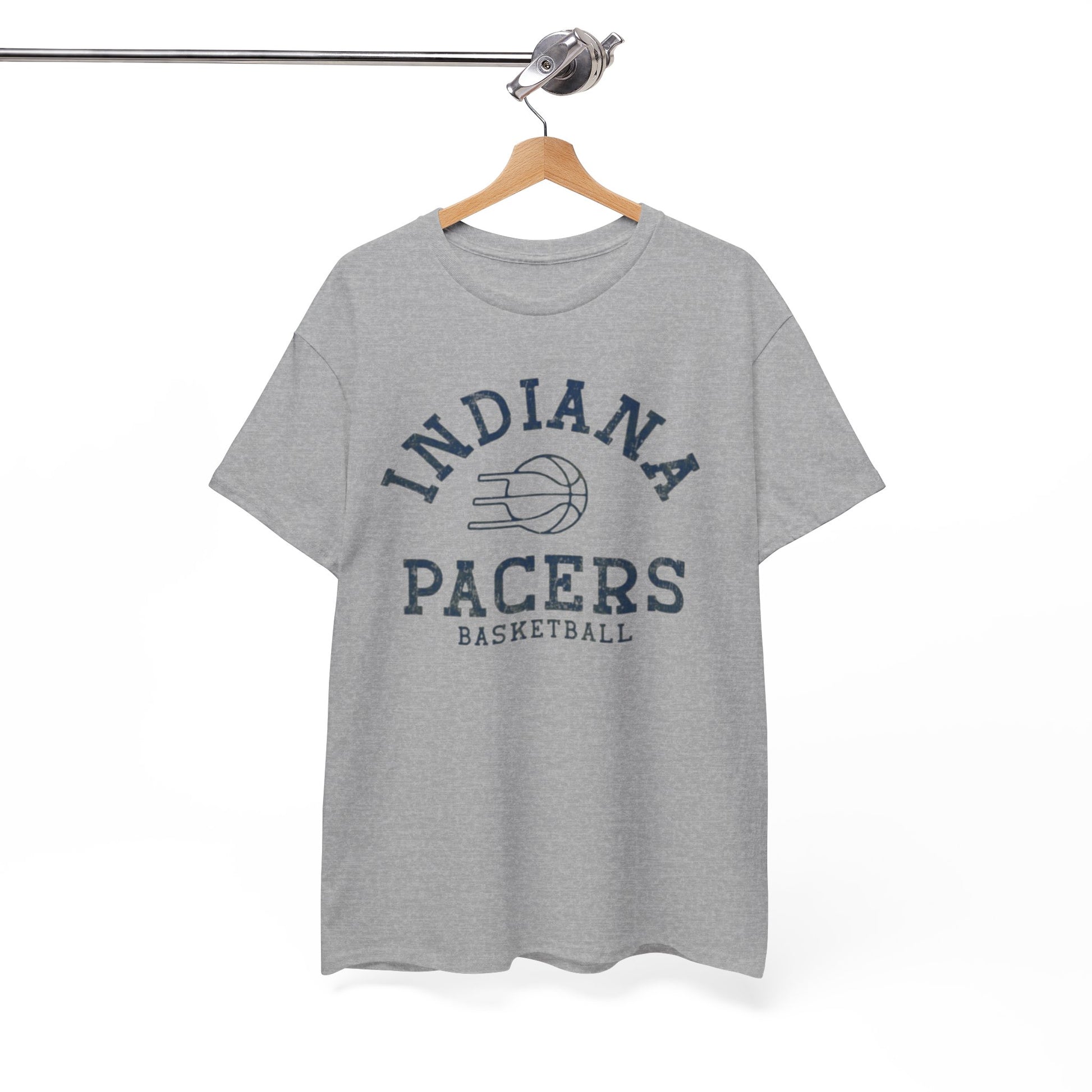 White Smoke Indiana Pacers Basketball Tee — Vintage Varsity  T-Shirt
