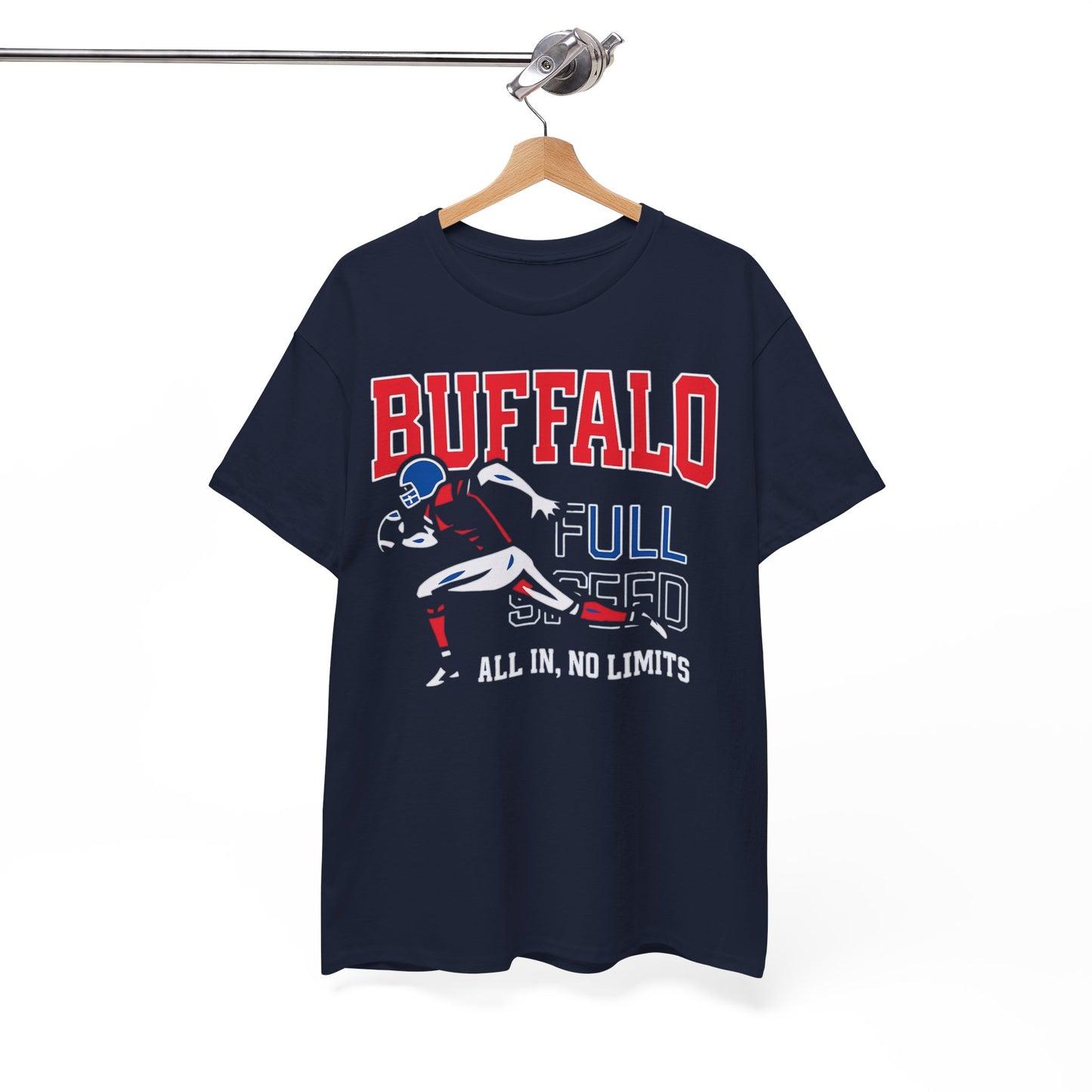 Buffalo Football Tee — "All In, No Limits" Player Graphic