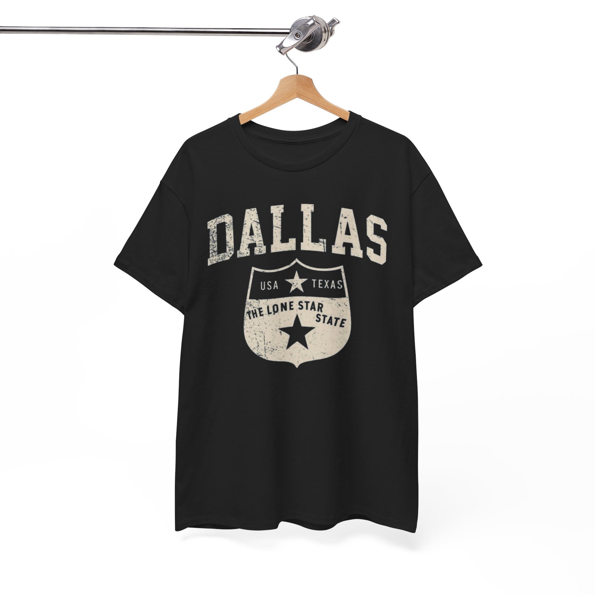 White Smoke Dallas Lone Star Shield T-Shirt vintage tee  retro shirt