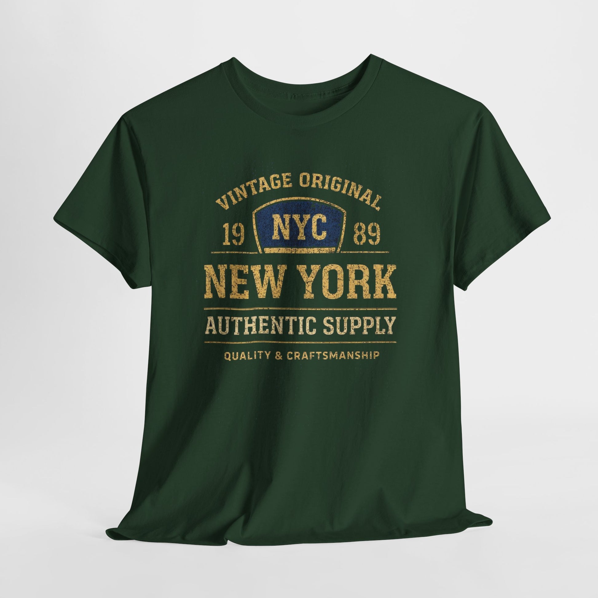 Dark Slate Gray Vintage NYC 1989 New York Tee — Authentic Supply Graphic T-Shirt
