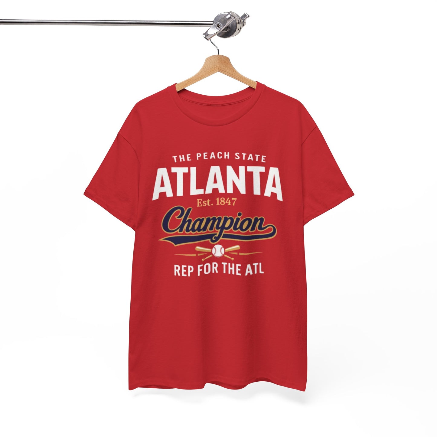 Atlanta Champion T-Shirt — The Peach State "Rep for the ATL" Graphic Tee – game day outfit, football shirt, image 1.0