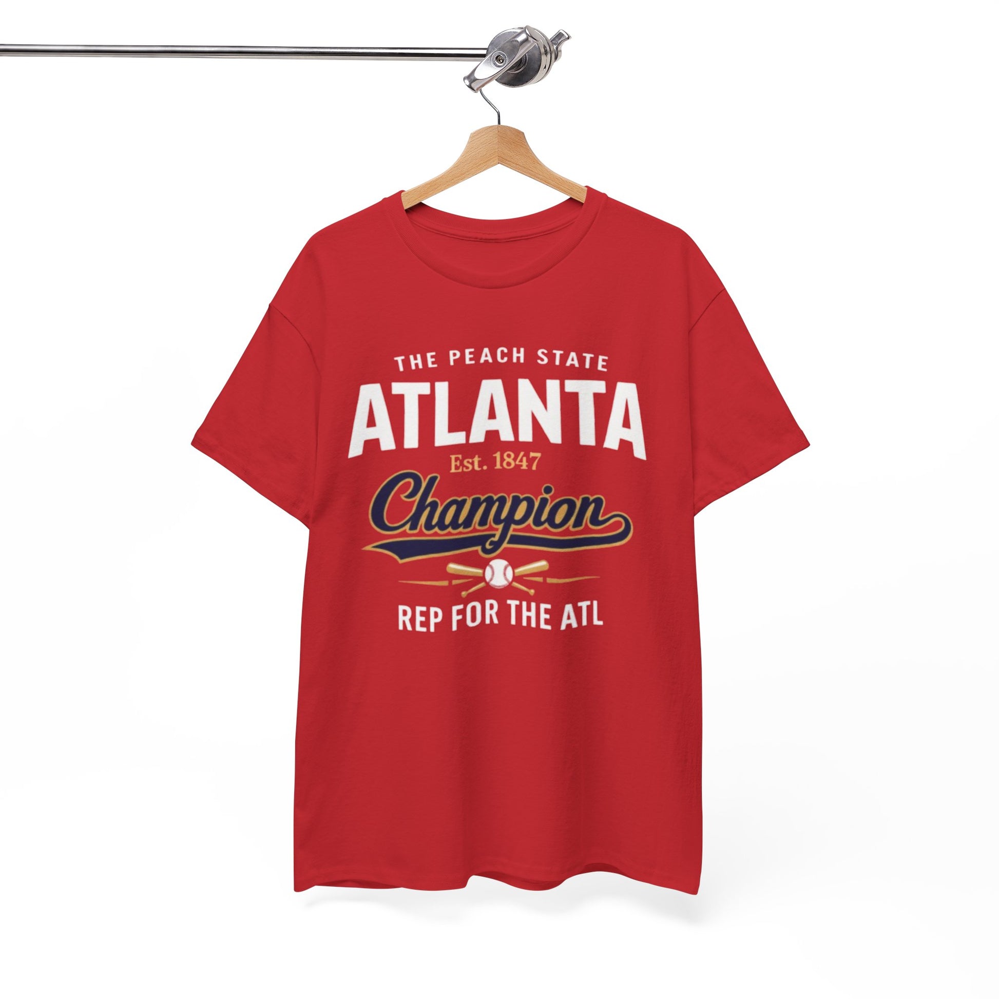 Atlanta Champion T-Shirt — The Peach State "Rep for the ATL" Graphic Tee – game day outfit, football shirt, image 1.0