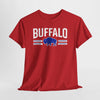 Red t-shirt with 'BUFFALO' and a buffalo graphic on a white background