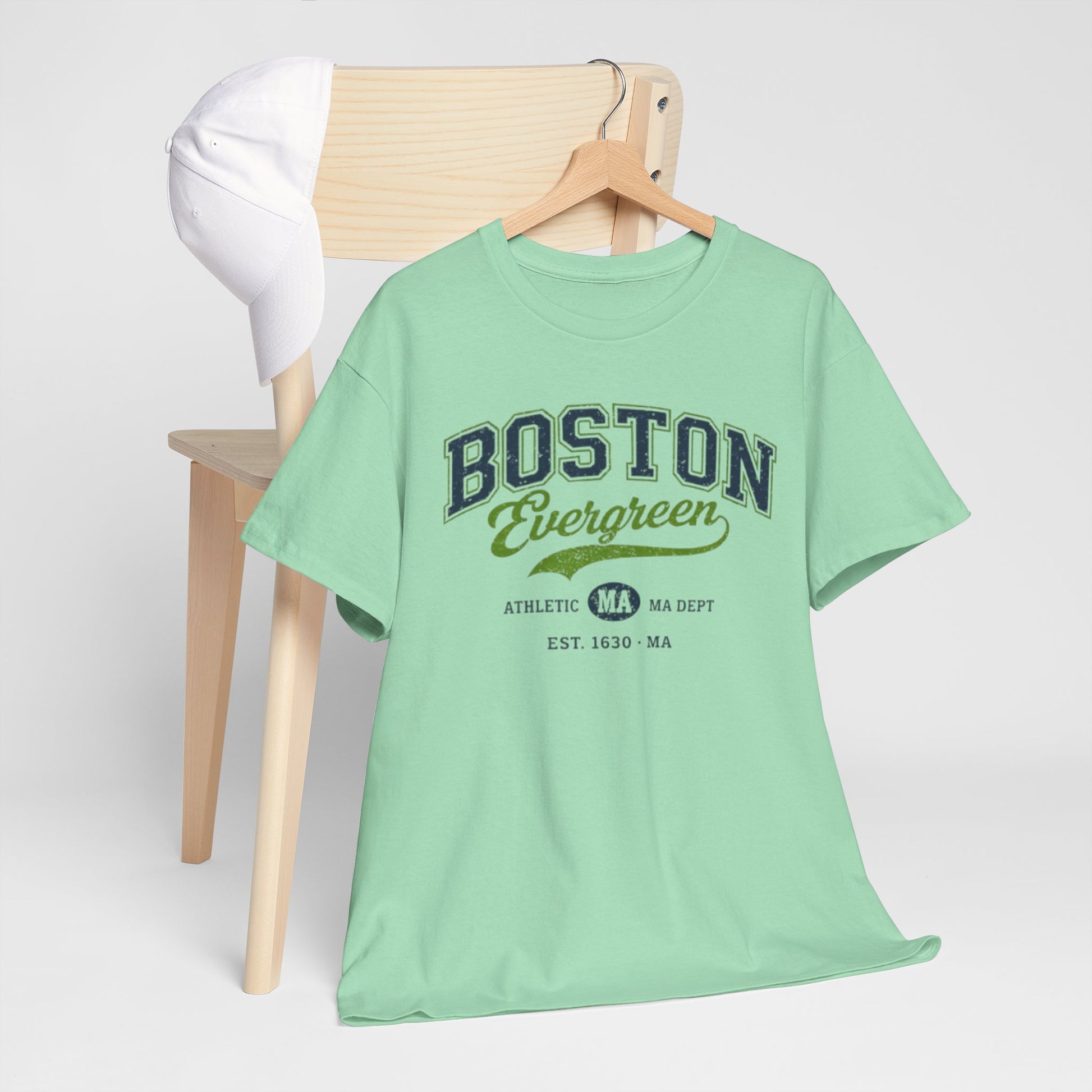 Gray Boston Evergreen T-Shirt — Vintage Athletic City Tee