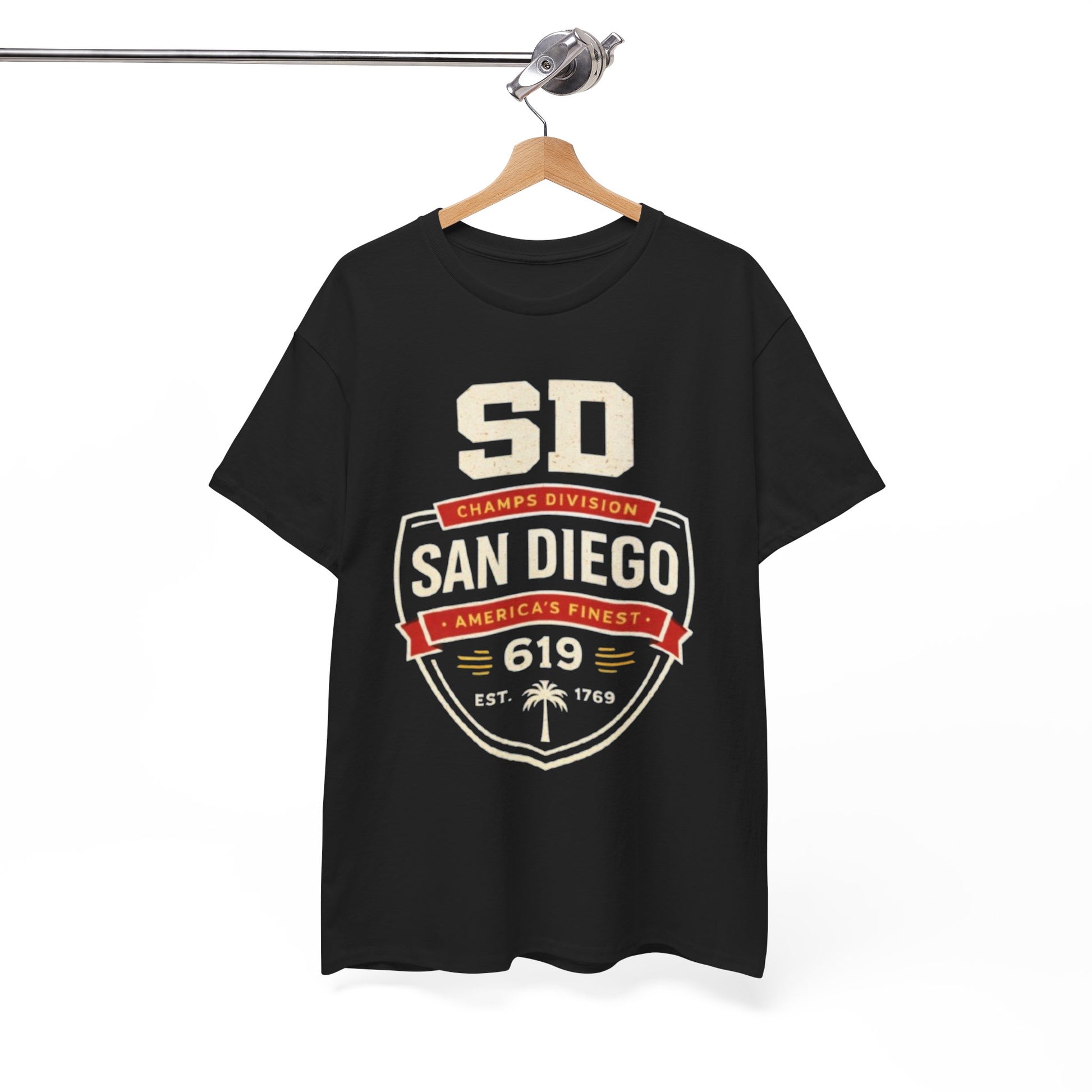 White Smoke San Diego 619 Badge T-Shirt — SD Champs Division Vintage Crest