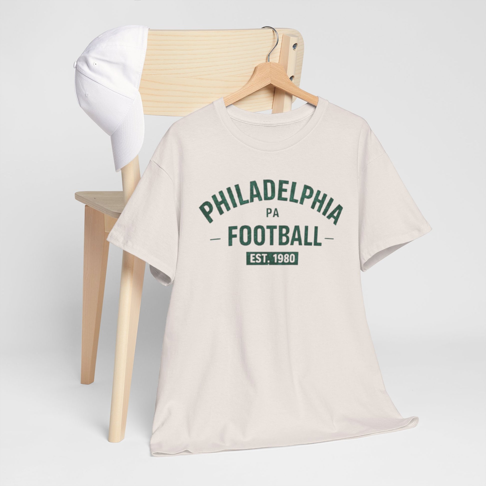 Light Gray Philadelphia Football T‑Shirt – "Philadelphia PA Football Est. 1980" Vintage Style Tee