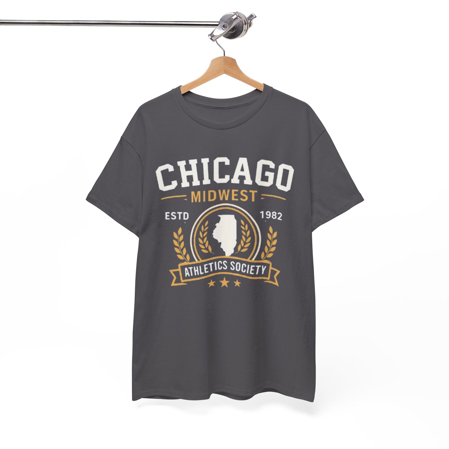 White Smoke Chicago Athletics Society T‑Shirt — Midwest ESTD 1982 Vintage Sports Tee