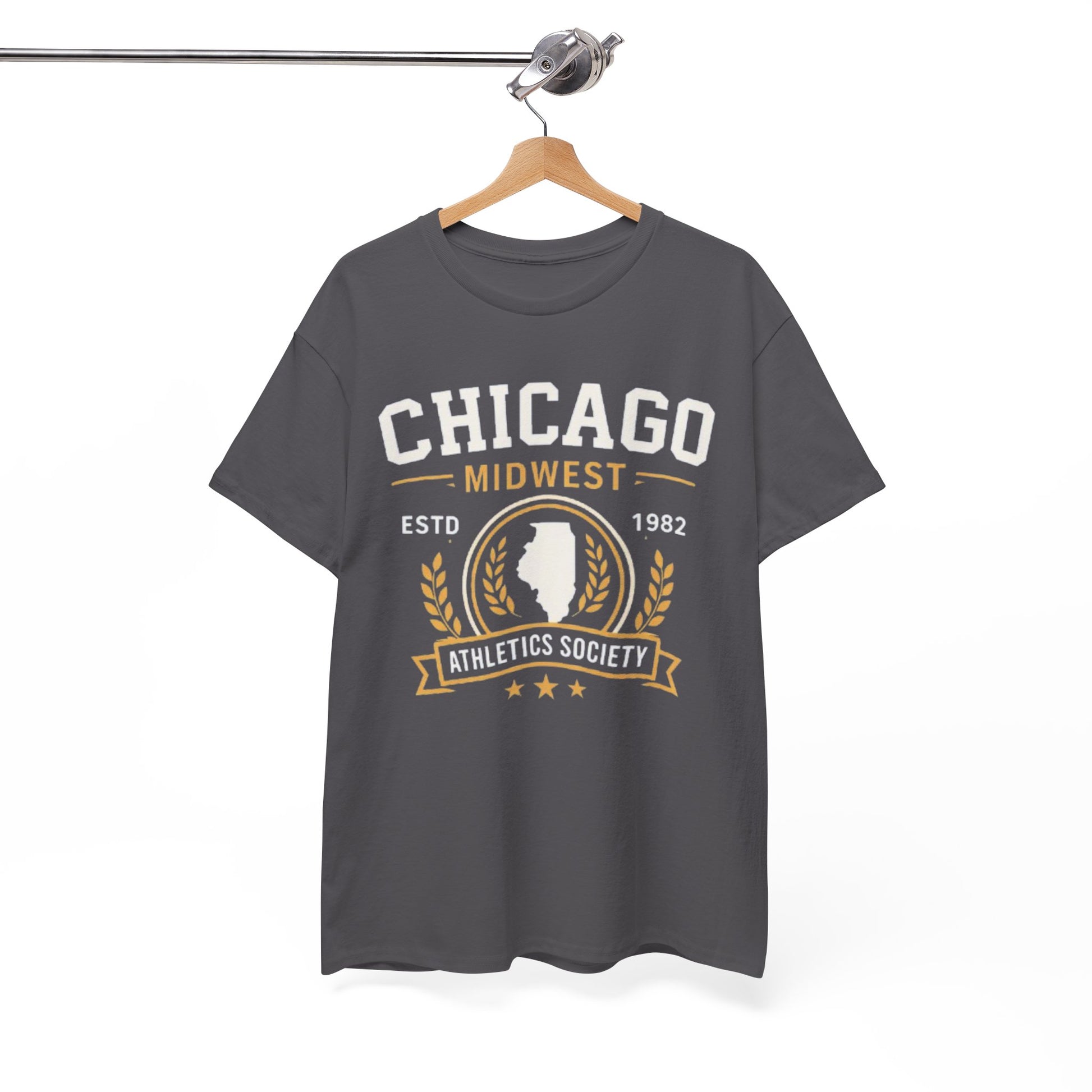 White Smoke Chicago Athletics Society T‑Shirt — Midwest ESTD 1982 Vintage Sports Tee