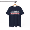 White Smoke Columbus Blue Jackets Retro Block  T-Shirt