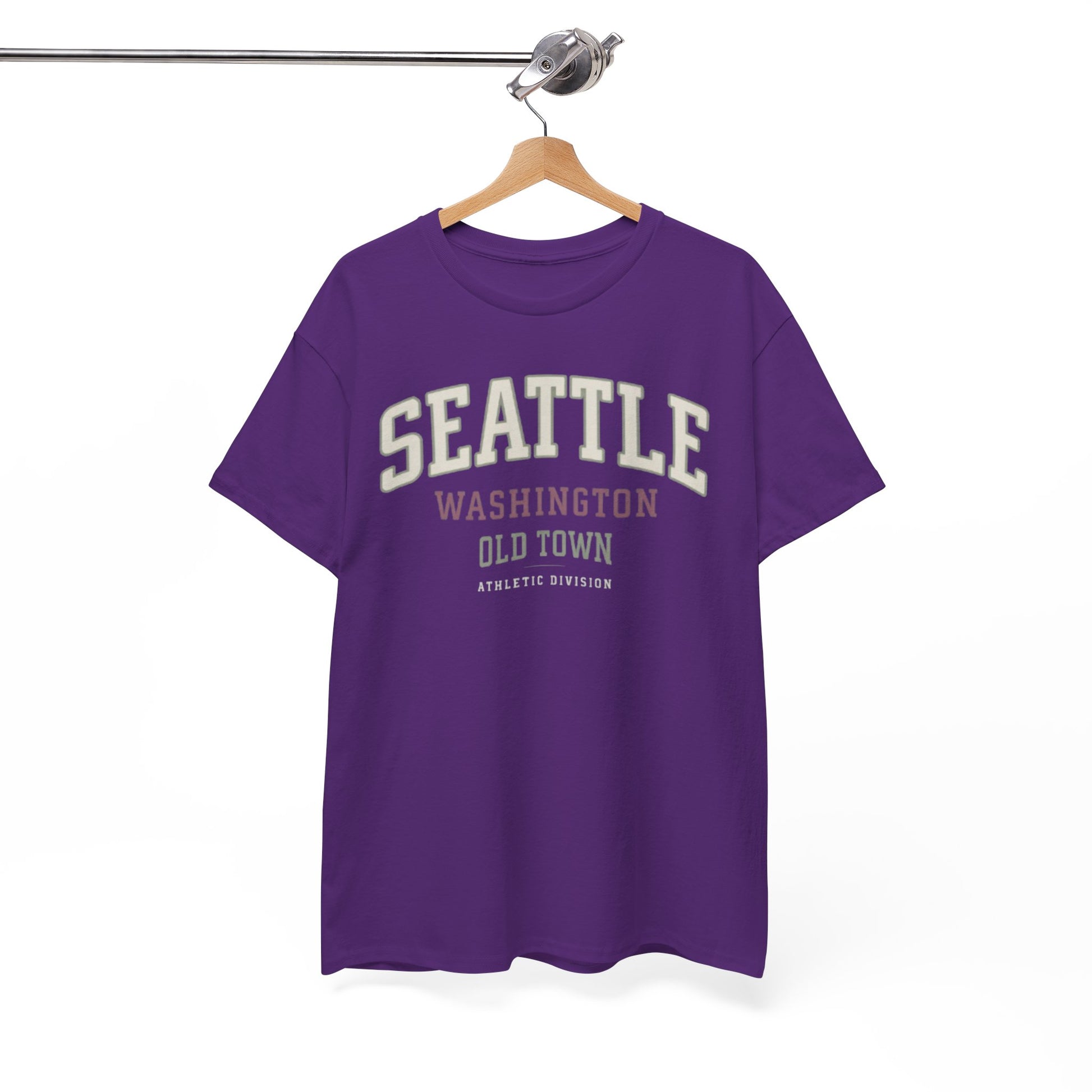 White Smoke Seattle Washington Old Town Tee — Vintage Collegiate City T‑Shirt