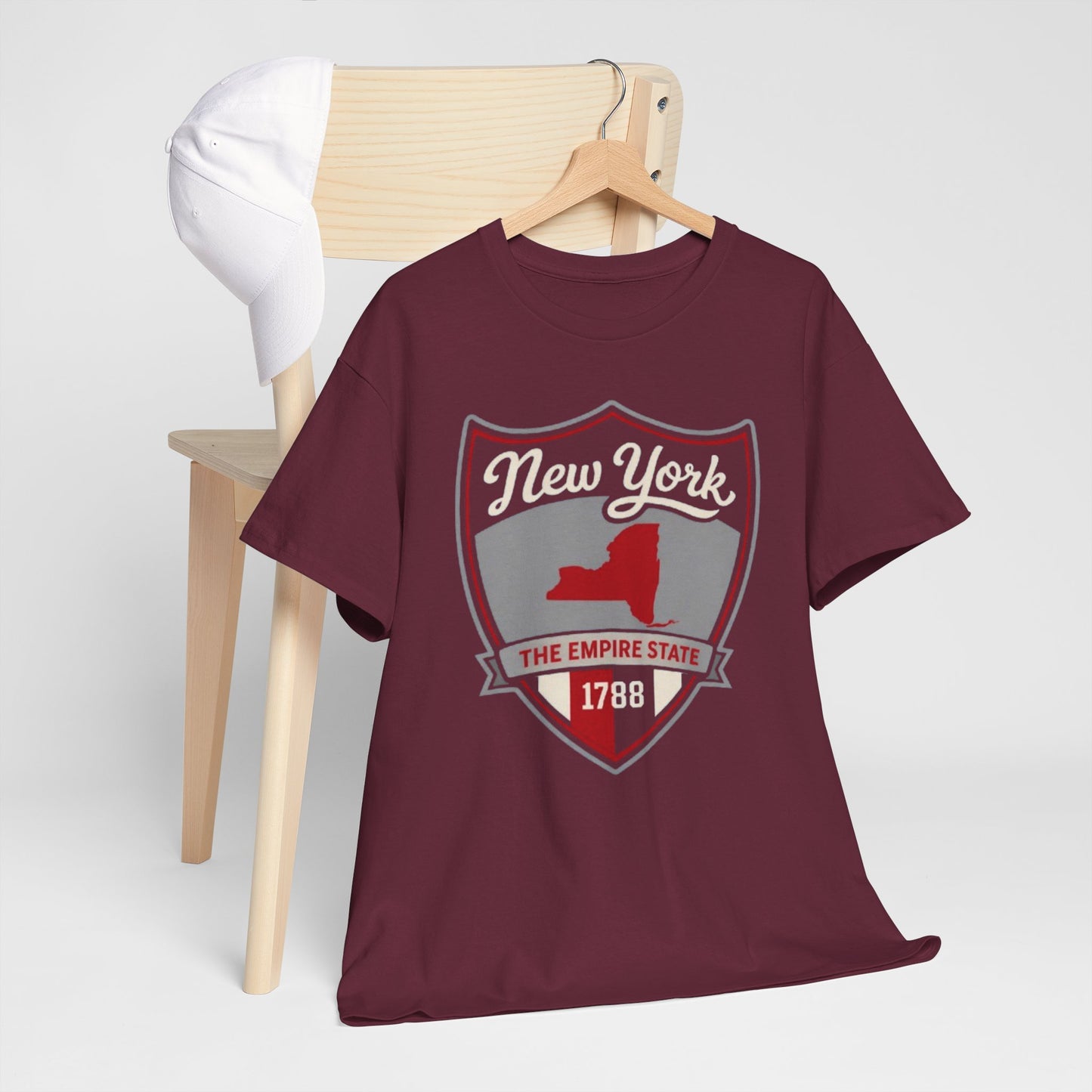 New York Shield T‑Shirt — The Empire State 1788 Retro Badge Tee