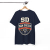White Smoke San Diego 619 Badge T-Shirt — SD Champs Division Vintage Crest