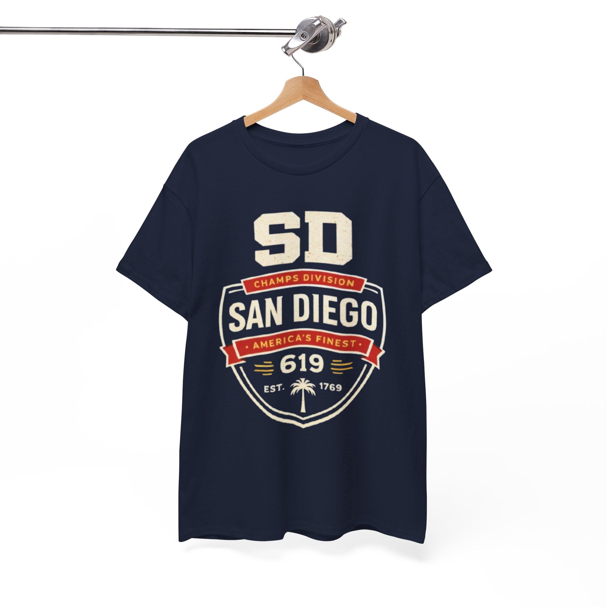 White Smoke San Diego 619 Badge T-Shirt — SD Champs Division Vintage Crest