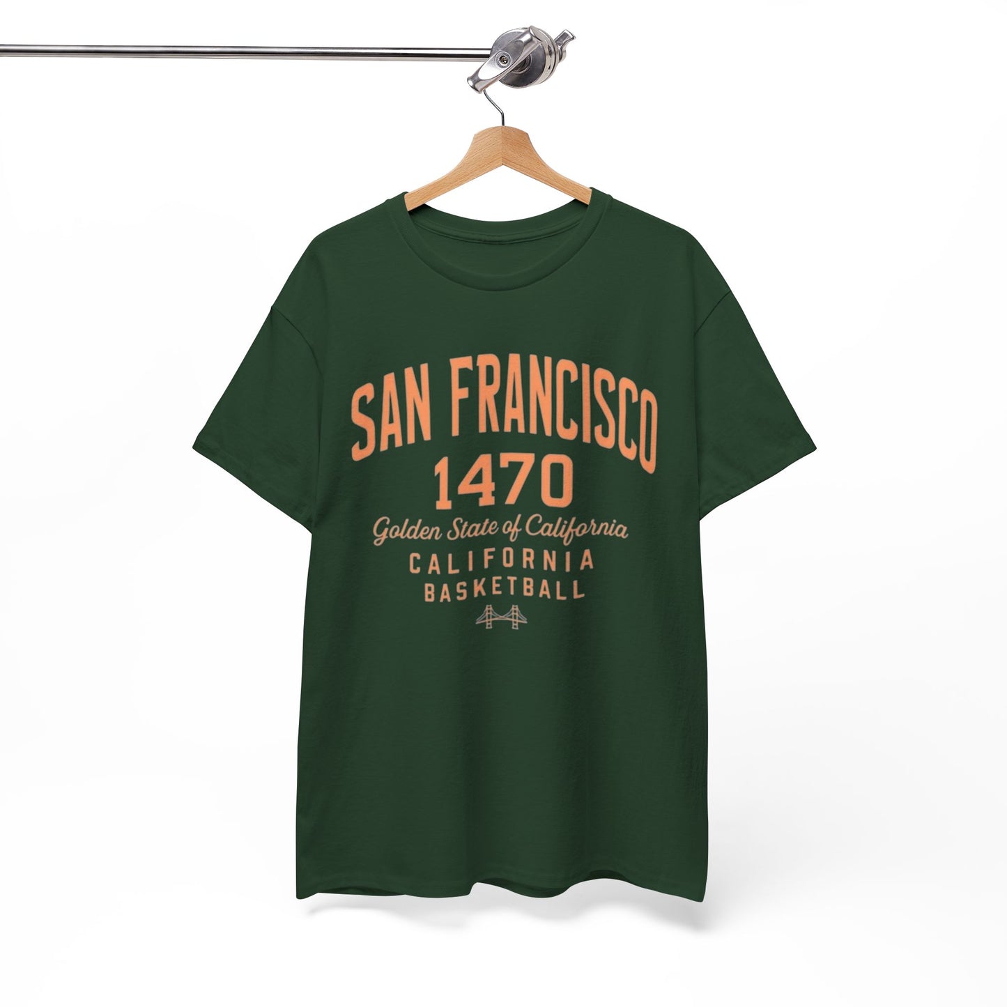 White Smoke San Francisco 1470 Basketball T-Shirt – California Golden State City Streetwear Tee