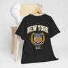 Dark Slate Gray New York Athletics Crest T‑Shirt — USA 1985 Vintage Collegiate Tee
