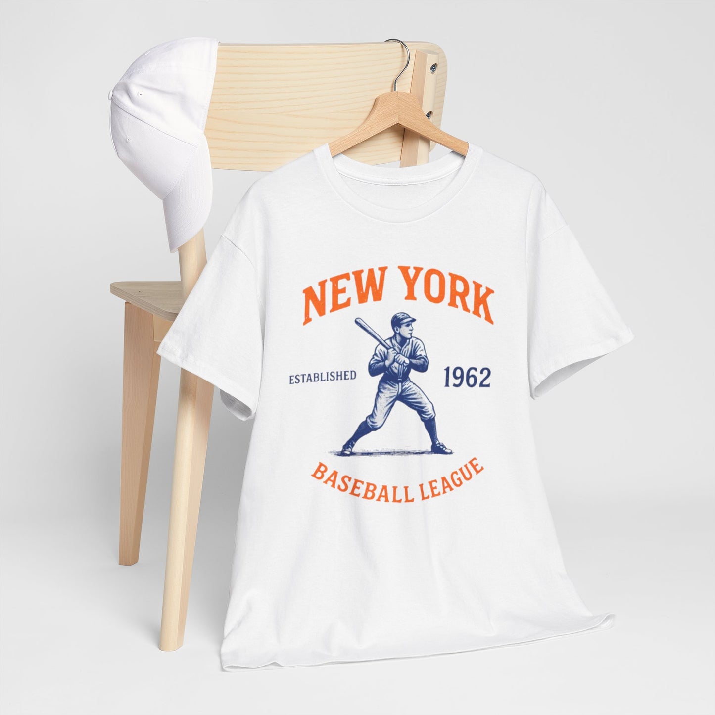 New York Baseball League Tee — Vintage 1962 Batter Graphic Shirt