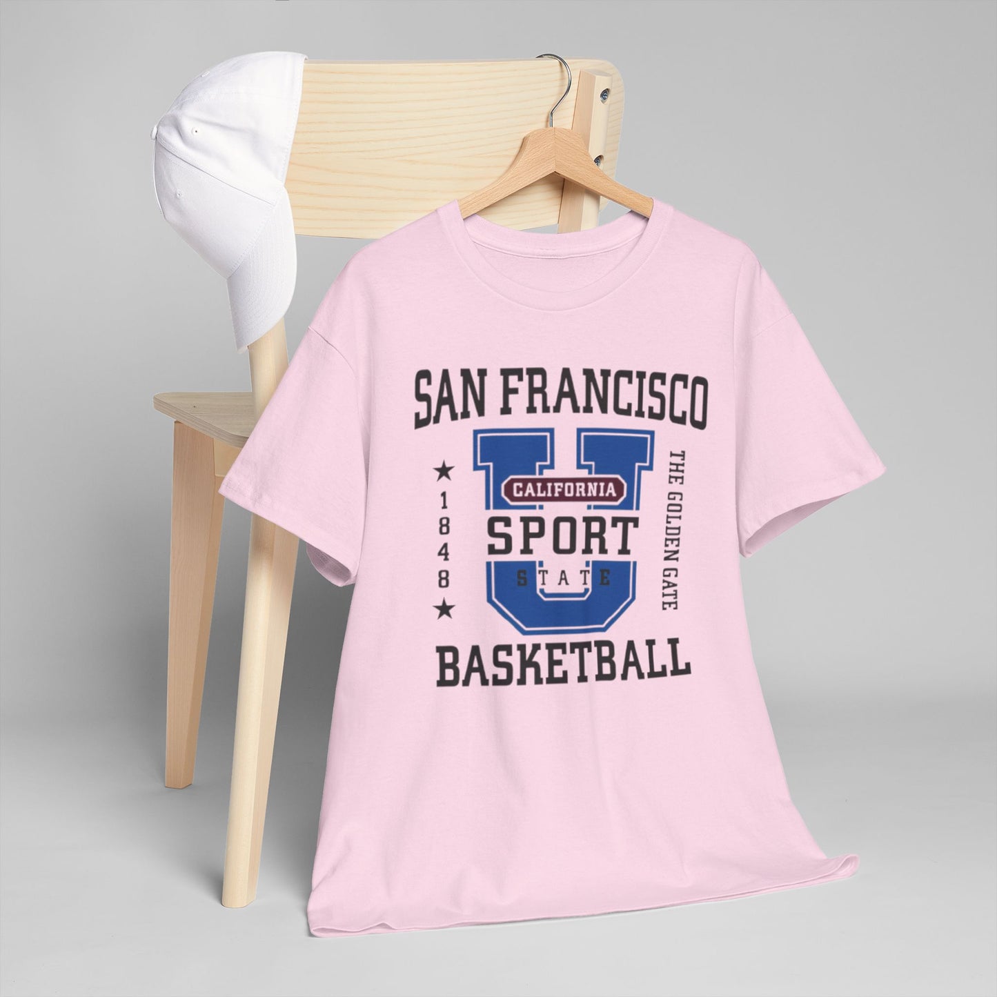 Gray San Francisco Basketball Collegiate Graphic T-Shirt – Golden Gate City Sports Tee
