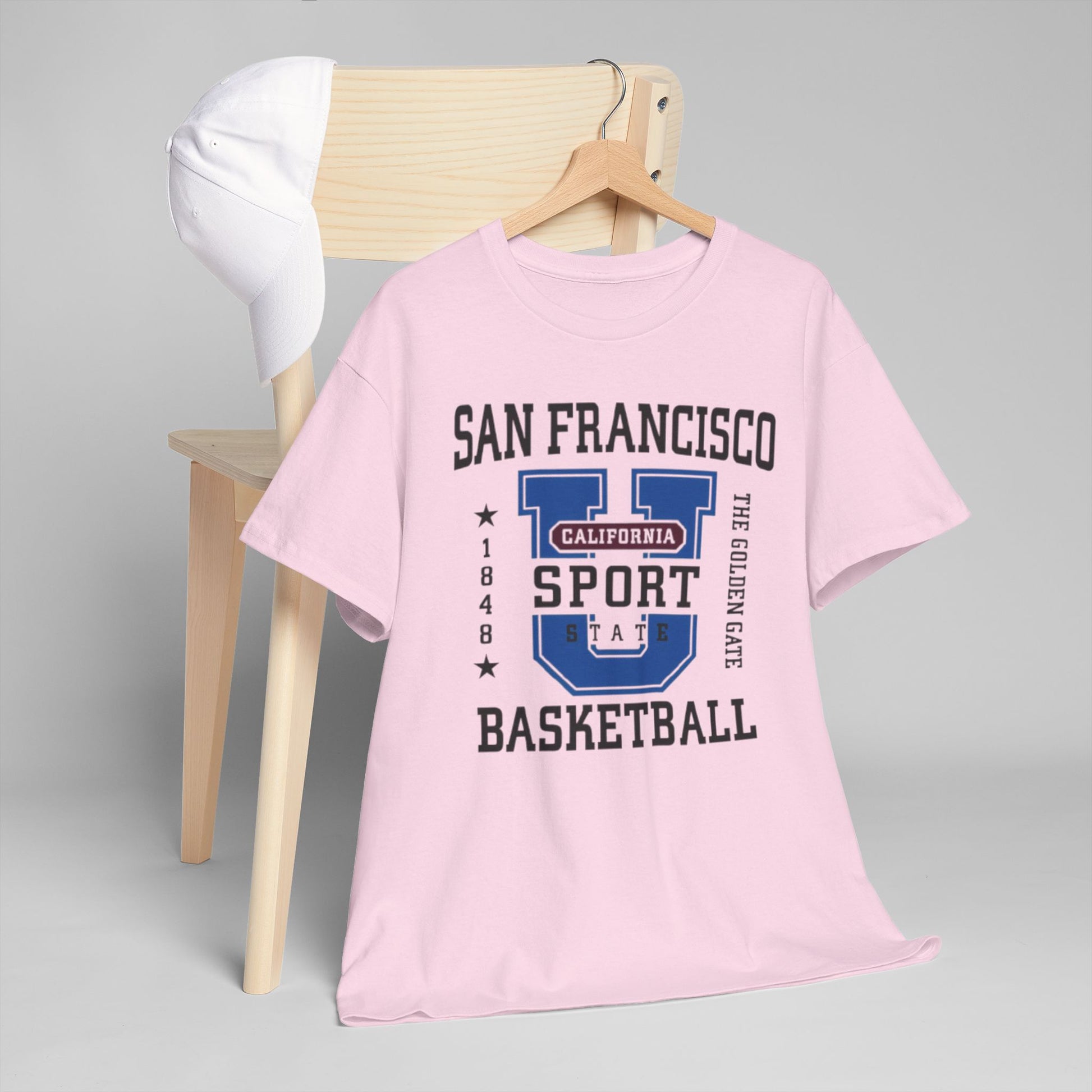 Gray San Francisco Basketball Collegiate Graphic T-Shirt – Golden Gate City Sports Tee