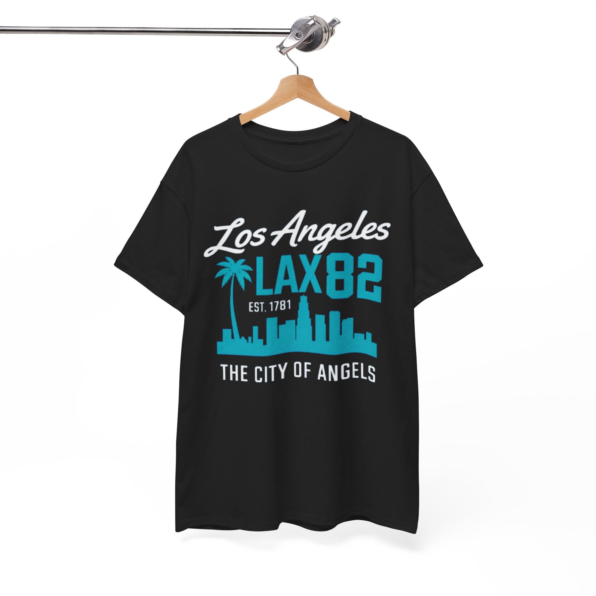 White Smoke Los Angeles LAX 82 Skyline T‑Shirt — The City of Angels Graphic Tee