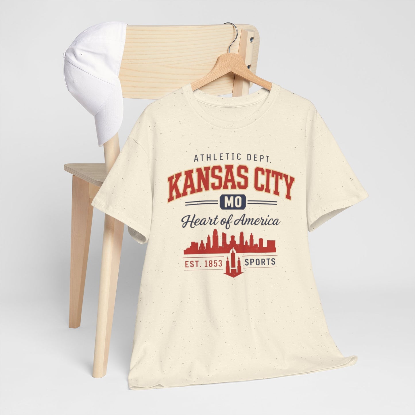 Antique White Kansas City MO Skyline T-Shirt — Heart of America Athletic Tee