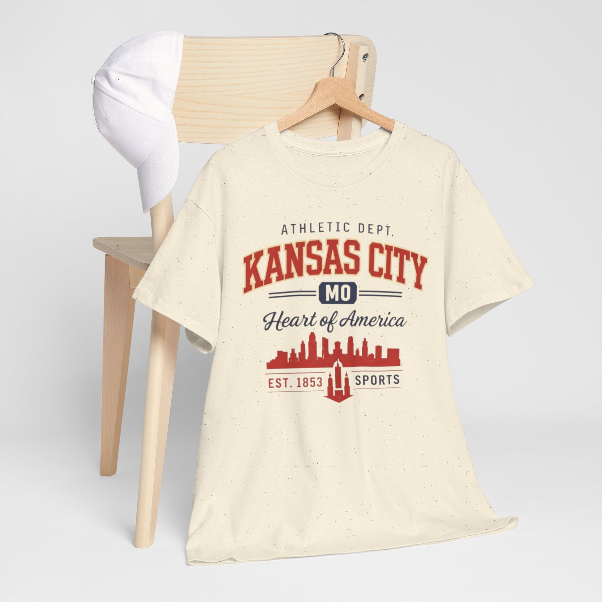 Antique White Kansas City MO Skyline T-Shirt — Heart of America Athletic Tee