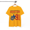 White Smoke Houston 91 Texas Vintage Graphic Tee  City vintage  Lone Star  Houston shirt  Texan apparel  gift