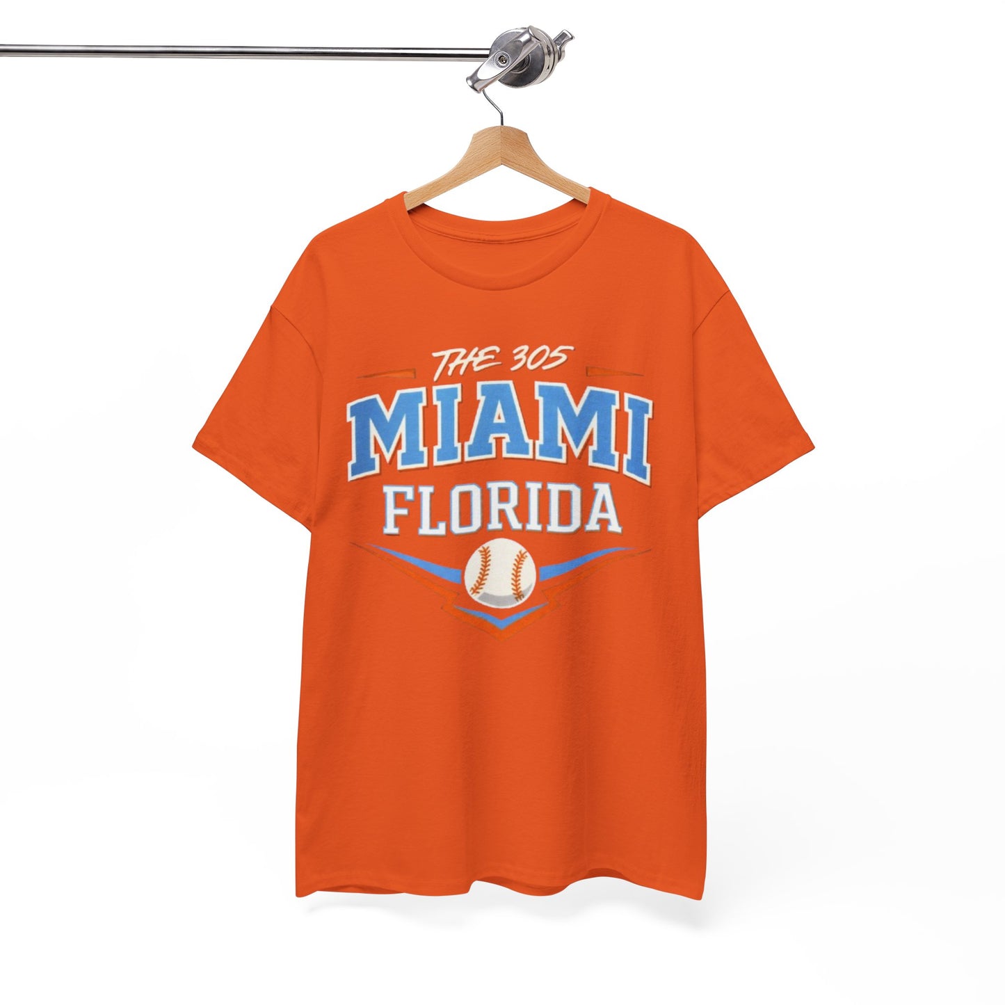 White Smoke Miami Florida 305 Baseball T-Shirt — Retro Sports Tee