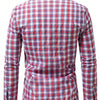 White Smoke Plaid Casual Turn- Collar Shirt