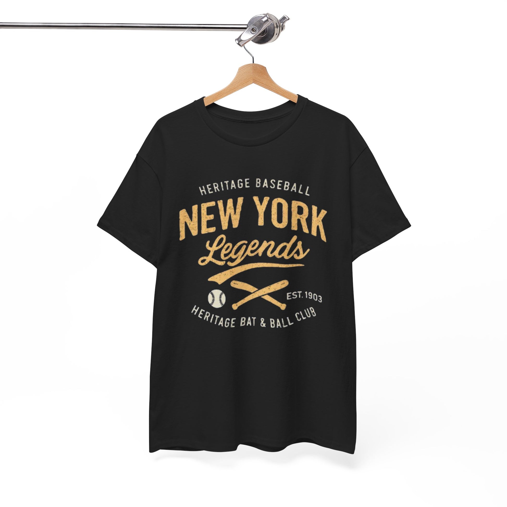 White Smoke New York Legends Baseball T-Shirt — Vintage Heritage Bat & Ball Club Tee