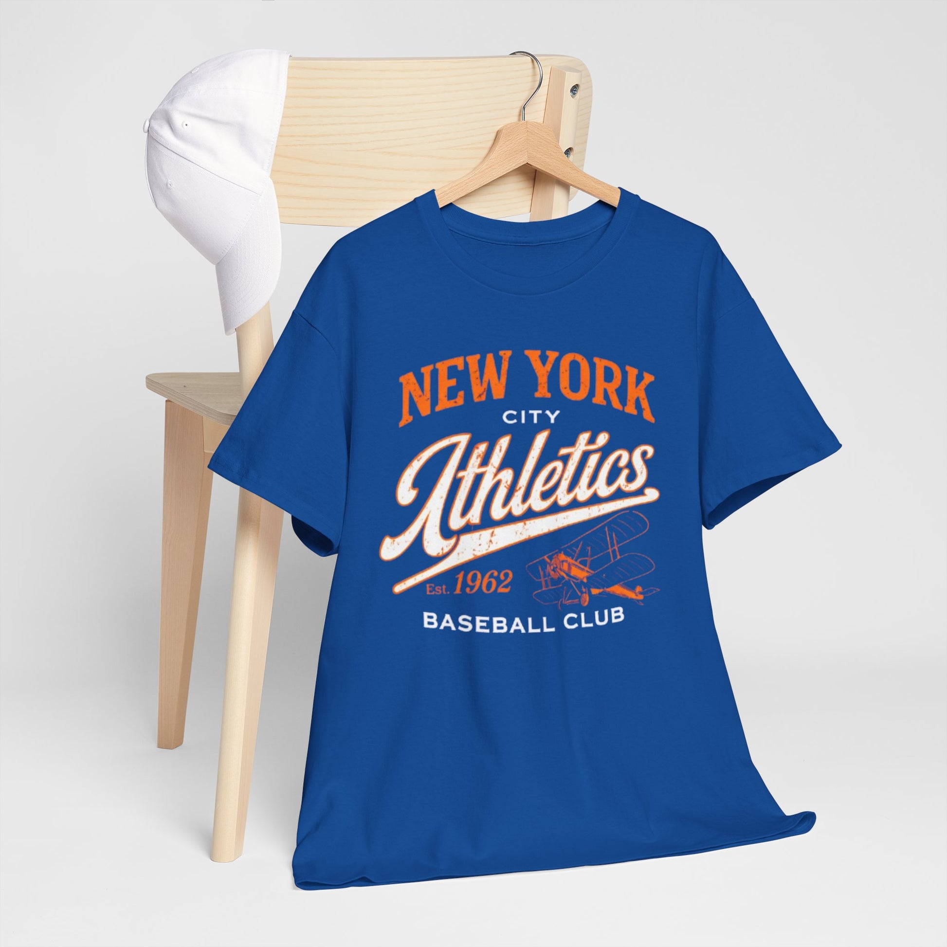 Dark Slate Blue New York City Athletics Baseball Club Tee — Retro 1962 Baseball Graphic Shirt