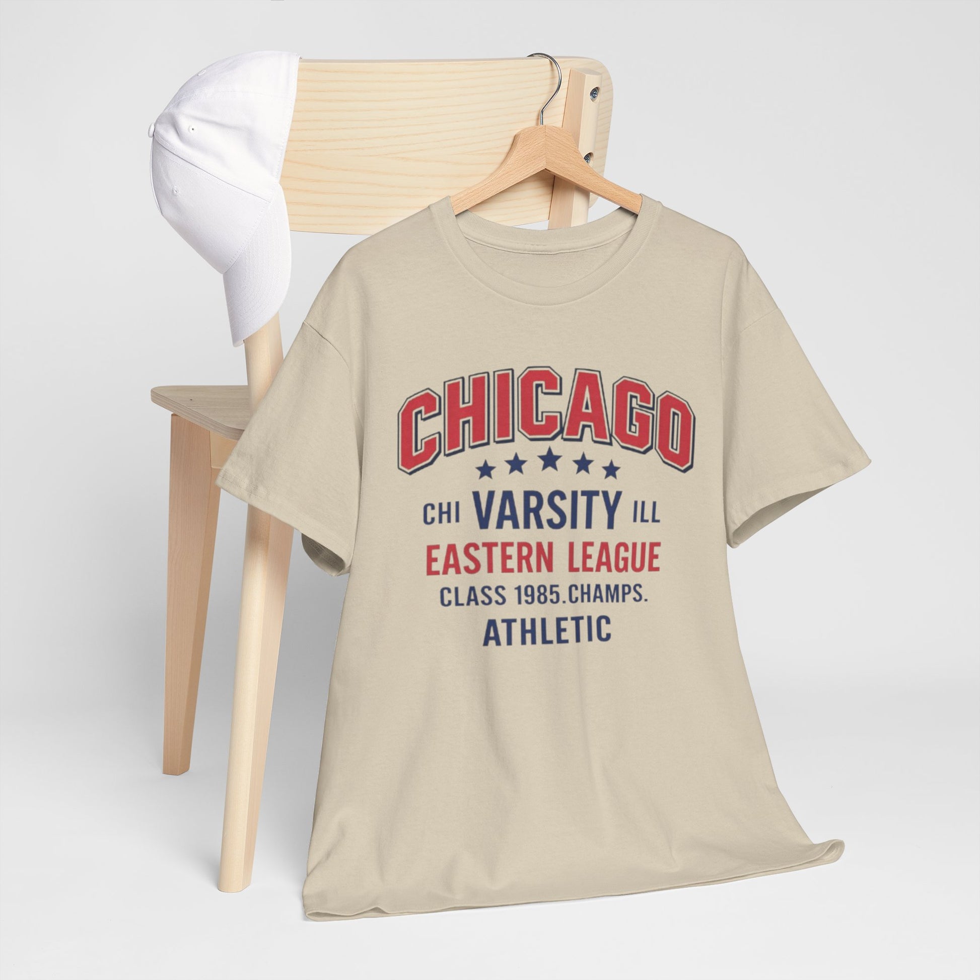 Gray Chicago Varsity Athletic T-Shirt — Eastern League Class 1985 Retro Tee