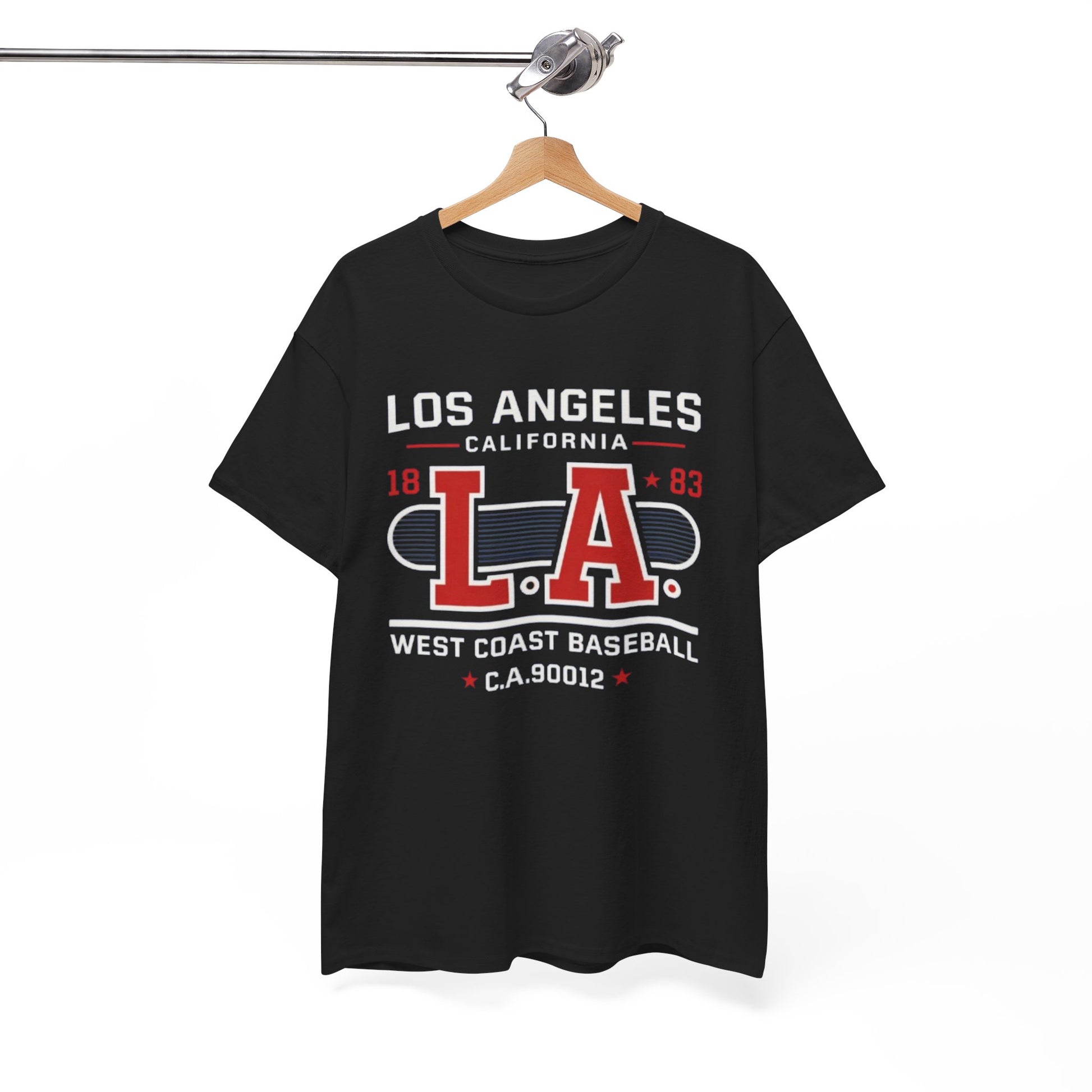 White Smoke LA West Coast Baseball T-Shirt — Los Angeles California Vintage Sport Tee