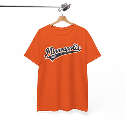 Minneapolis Script Tee — City Vintage Sport Shirt – breathable comfort wear, fan gear, image 1.0