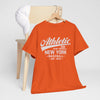Chocolate Athletic New York Baseball Tee — 'Athletic: Run, Push Yourself' Vintage Sport T-Shirt