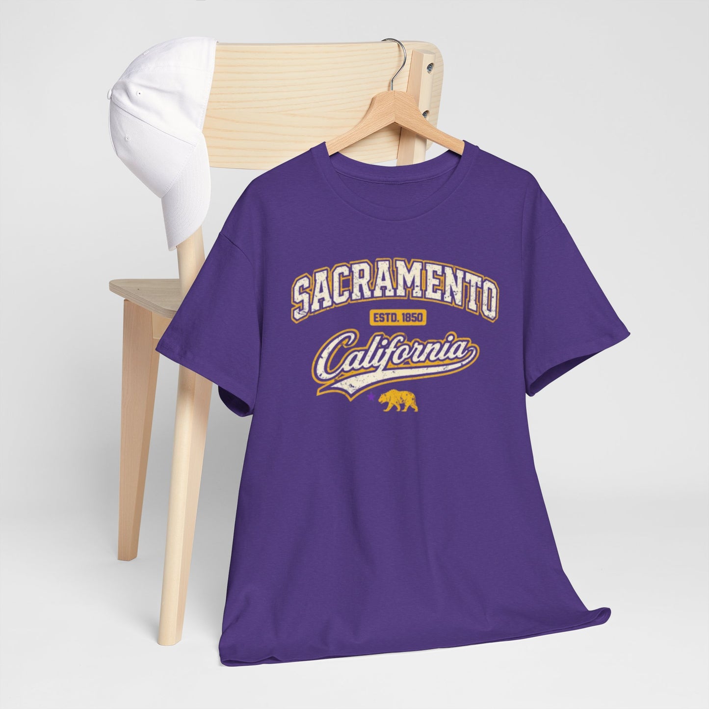 Dark Slate Blue Sacramento California Tee — Retro Collegiate City Shirt