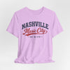 Lavender Nashville Music City T Shirt Vintage 90s Varsity Style — Vintage Americana Tour Tee