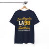 White Smoke Los Angeles LA 98 'City of Angels' T-Shirt vintage script bold varsity numbers tee