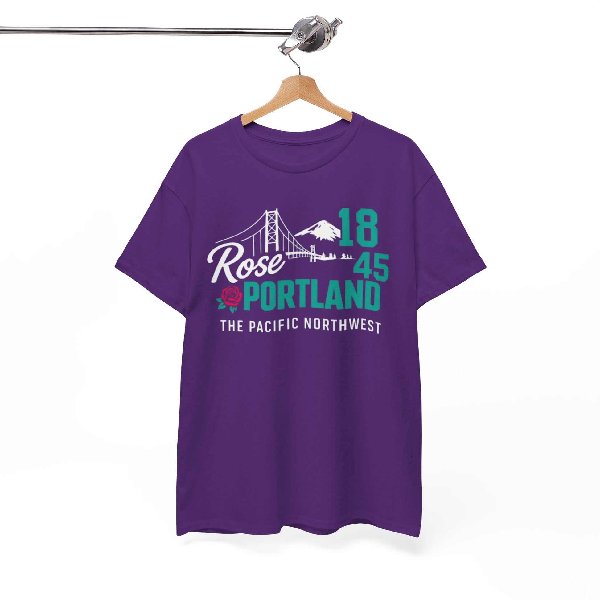White Smoke Portland Rose City Tee – '1845 Portland The Pacific Northwest' Graphic T-Shirt