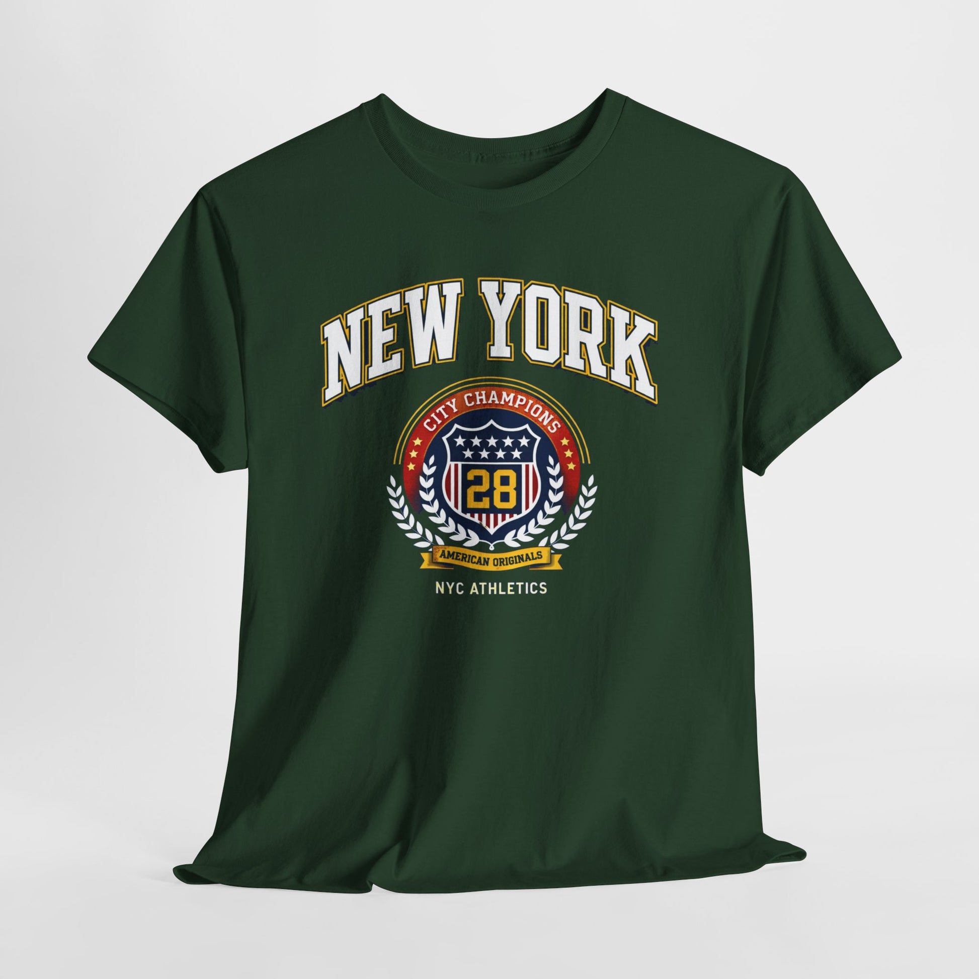 Dark Slate Gray New York City Champions 28 T-Shirt – NYC Athletics Varsity Urban Streetwear Tee