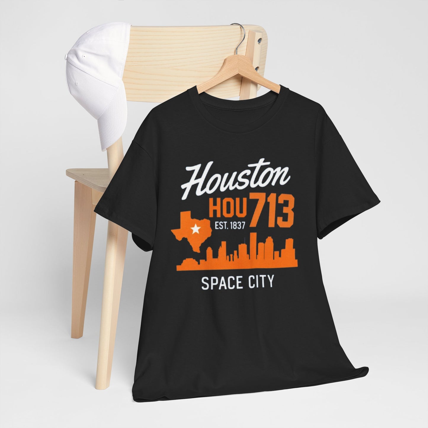 Houston 713 Space City T-Shirt — Houston Skyline & Area Code Tee