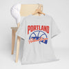 Light Gray Portland Basketball T-Shirt — "Portland Oregon" Retro Hoop Tee