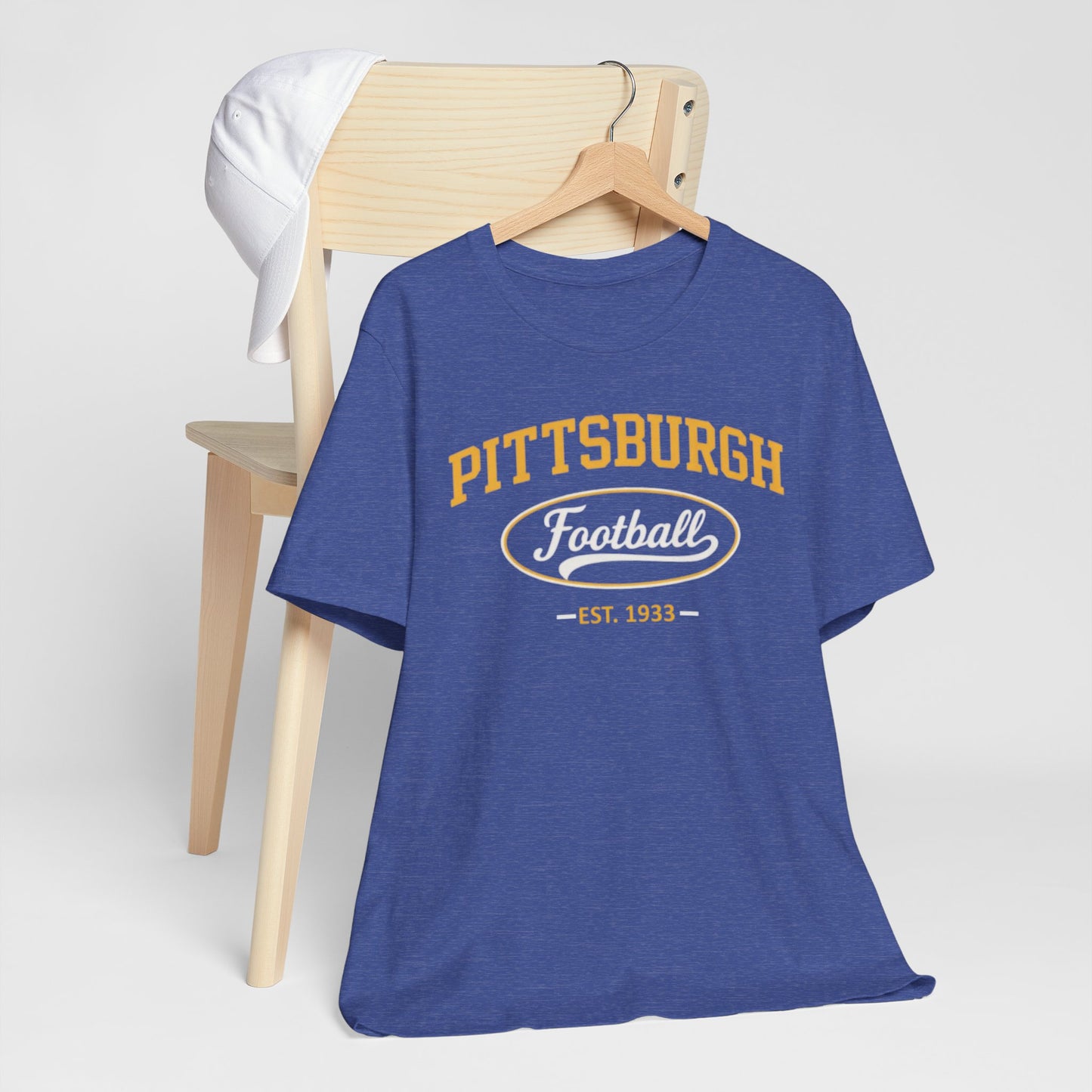Dark Slate Blue Pittsburgh Football Tee - Vintage Est. 1933 College Sports T-Shirt