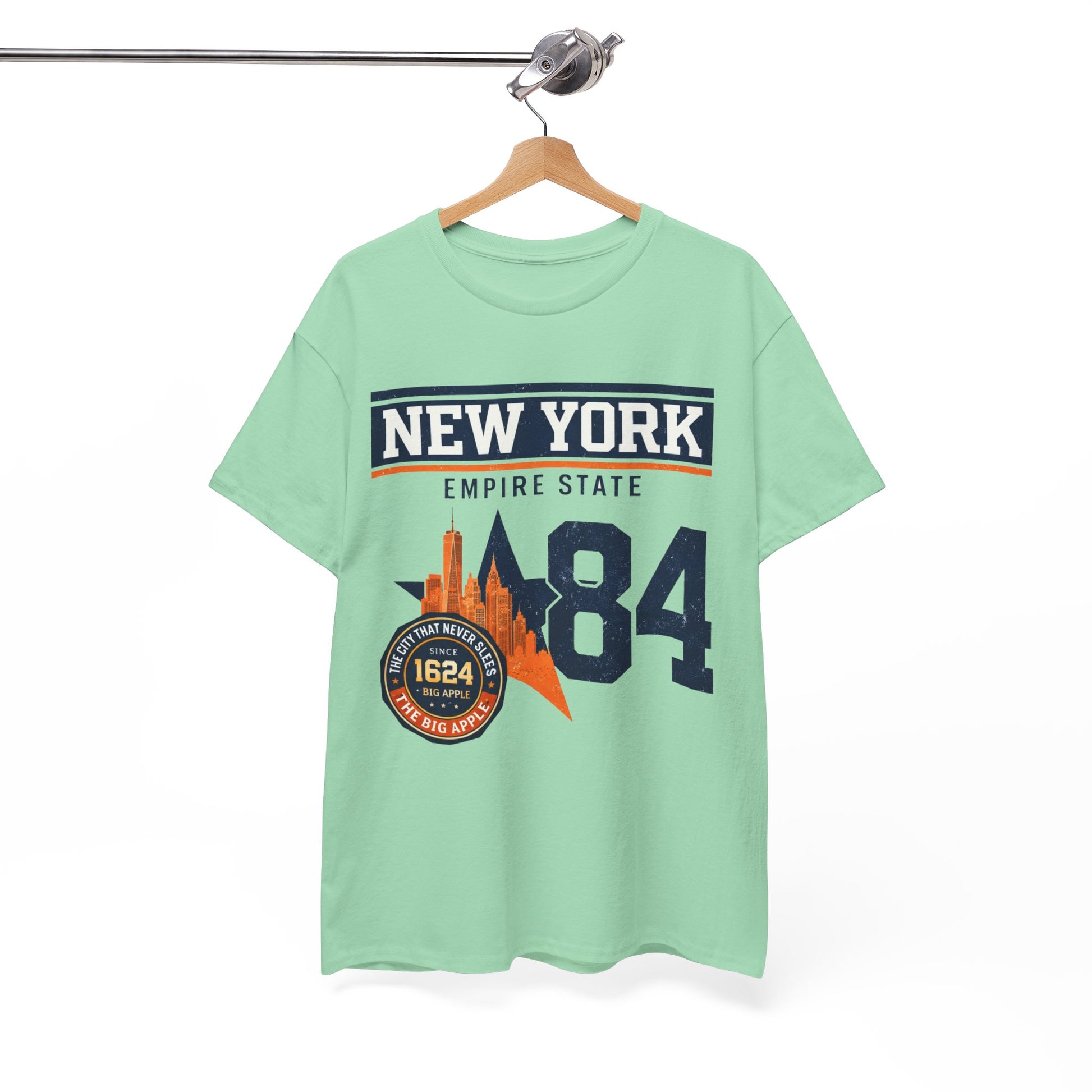 White Smoke New York Empire State '84 Graphic Tee — Vintage City Skyline T‑Shirt
