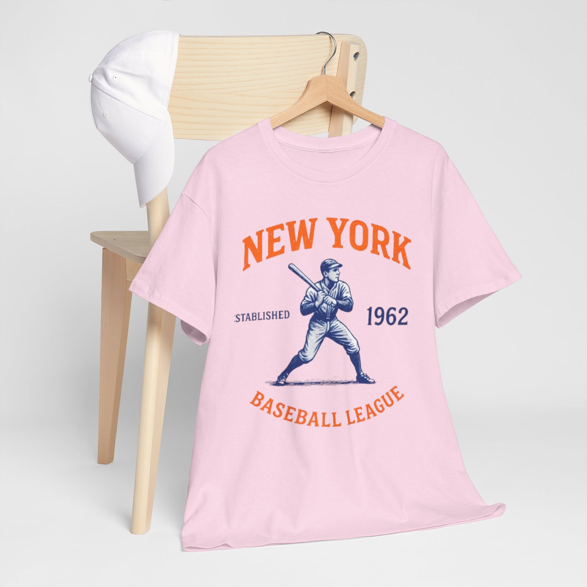 Lavender New York Baseball League T-Shirt – Vintage Athletic Streetwear Tee