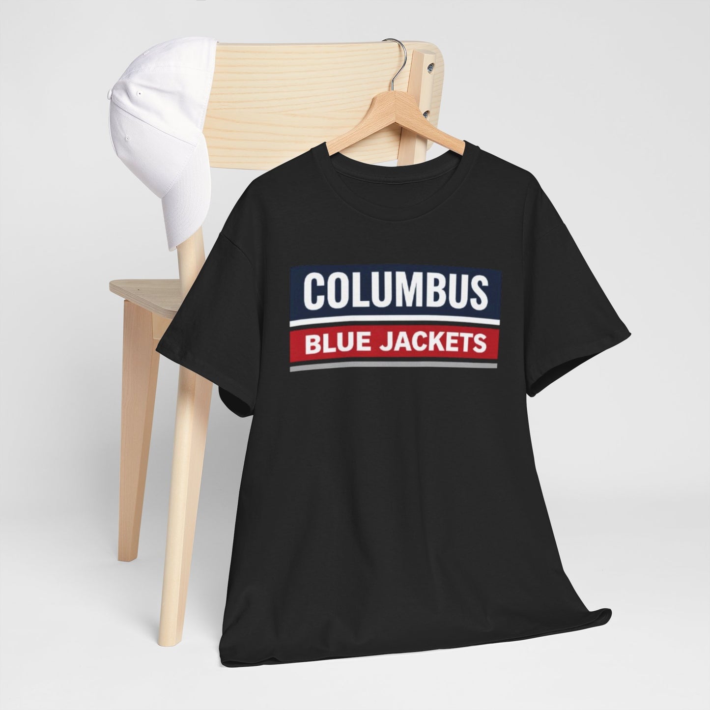 Dark Slate Gray Columbus Blue Jackets Retro Block  T-Shirt