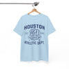 White Smoke Houston Athletic Dept. T-Shirt — USA Texas 1990 Vintage Collegiate Tee